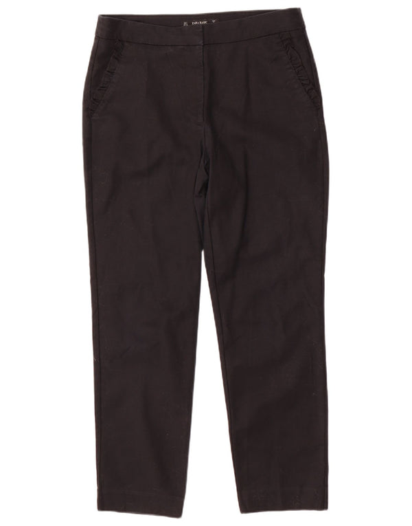 Zara Womens Slim Chino Trousers Large W32 L26 Black Cotton