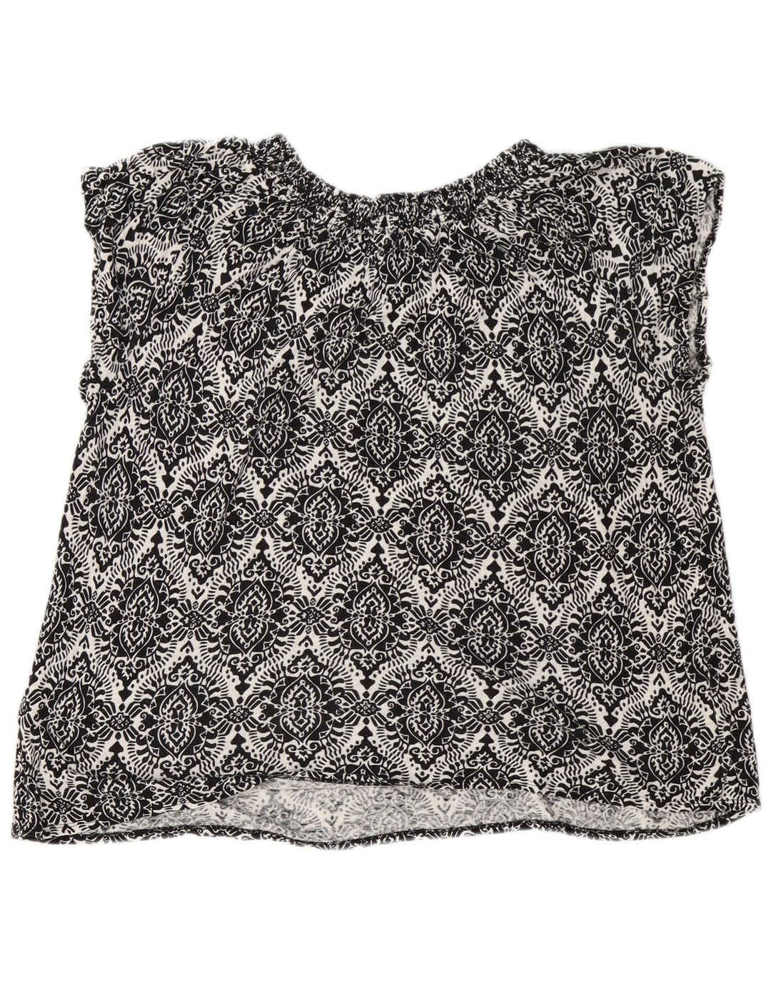 White Stuff Womens Blouse Top UK 14 Large Black Paisley Linen