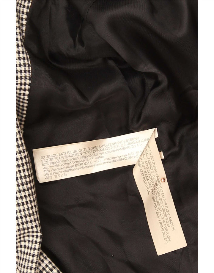 Massimo Dutti Womens 2 Button Blazer Jacket EU 44 XL Black Houndstooth