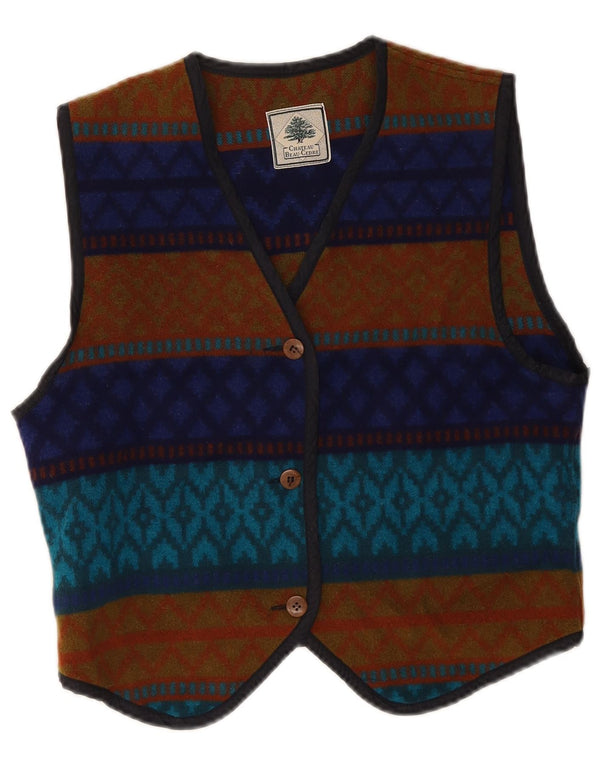 Chateu Beau Cedre Womens Waistcoat IT 44 Medium Multicoloured Geometric