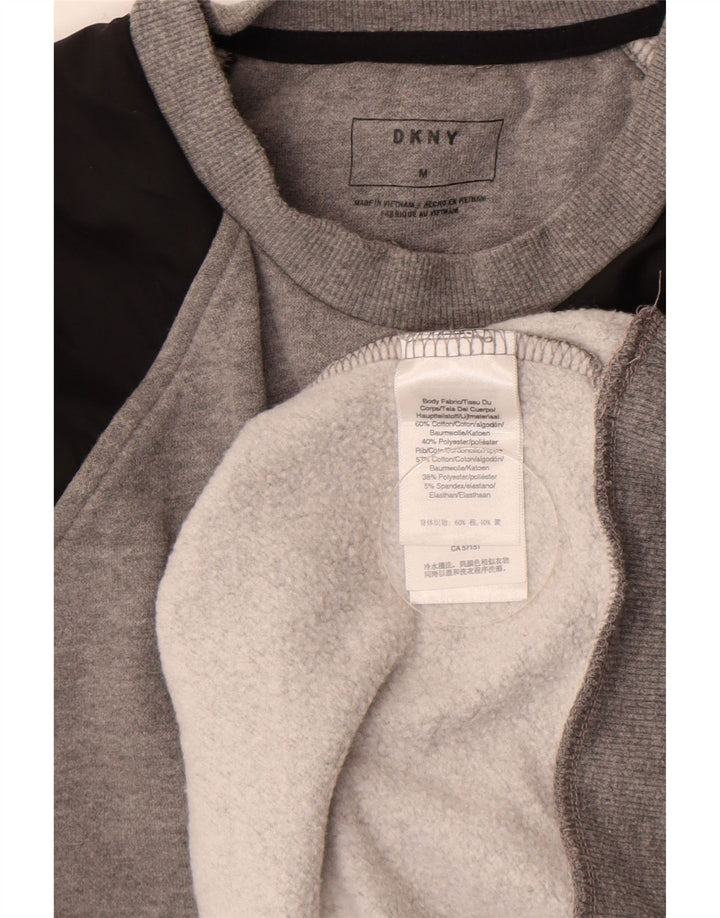 Dkny Mens Sweatshirt Jumper Medium Grey Colourblock Cotton