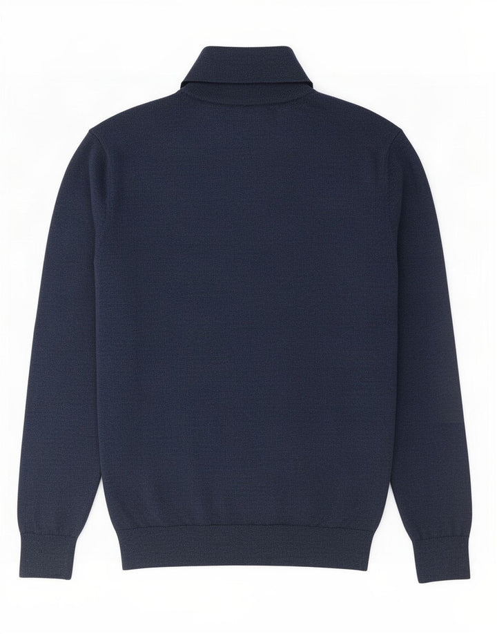 Crew Clothing Mens Roll Neck Jumper Sweater Medium Navy Blue Merino Wool