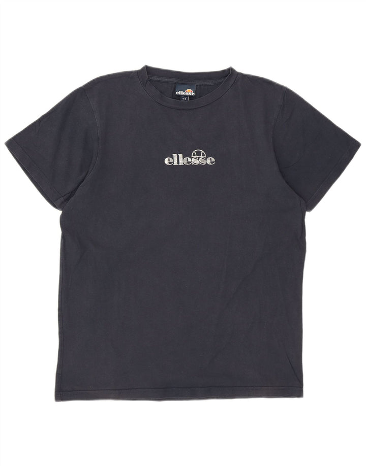ELLESSE Womens Oversized Graphic T-Shirt Top UK 8 Small  Navy Blue