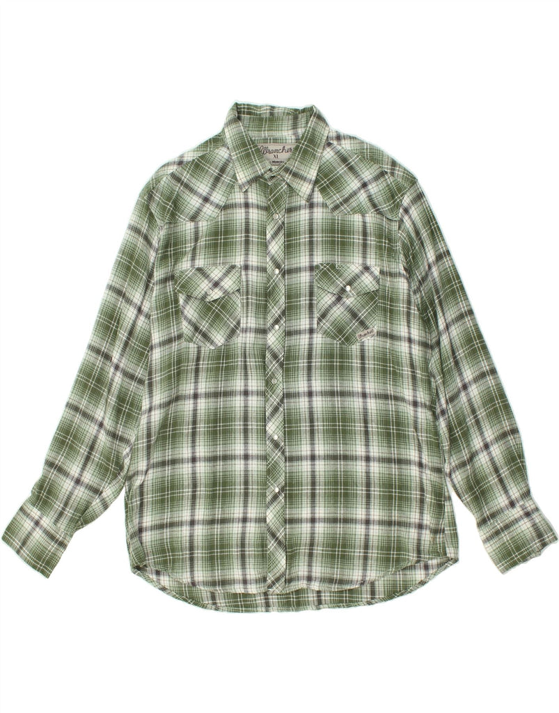 WRANGLER Mens Shirt XL Green Check Cotton | Vintage Wrangler | Thrift | Second-Hand Wrangler | Used Clothing | Messina Hembry 