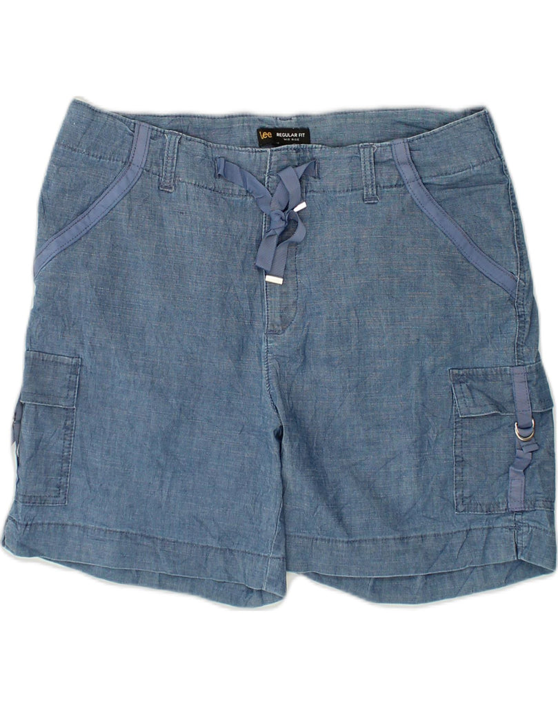 LEE Womens Regular Fit Mid Rise Cargo Shorts US 14 XL W34 Blue | Vintage Lee | Thrift | Second-Hand Lee | Used Clothing | Messina Hembry 