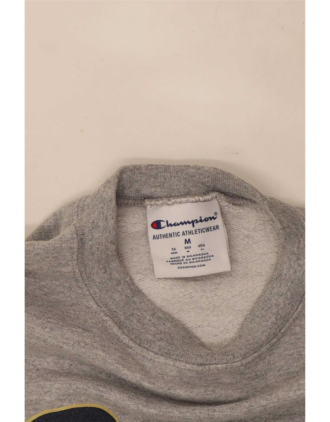 Champion Mens Graphic Sweatshirt Jumper Medium Grey Flecked