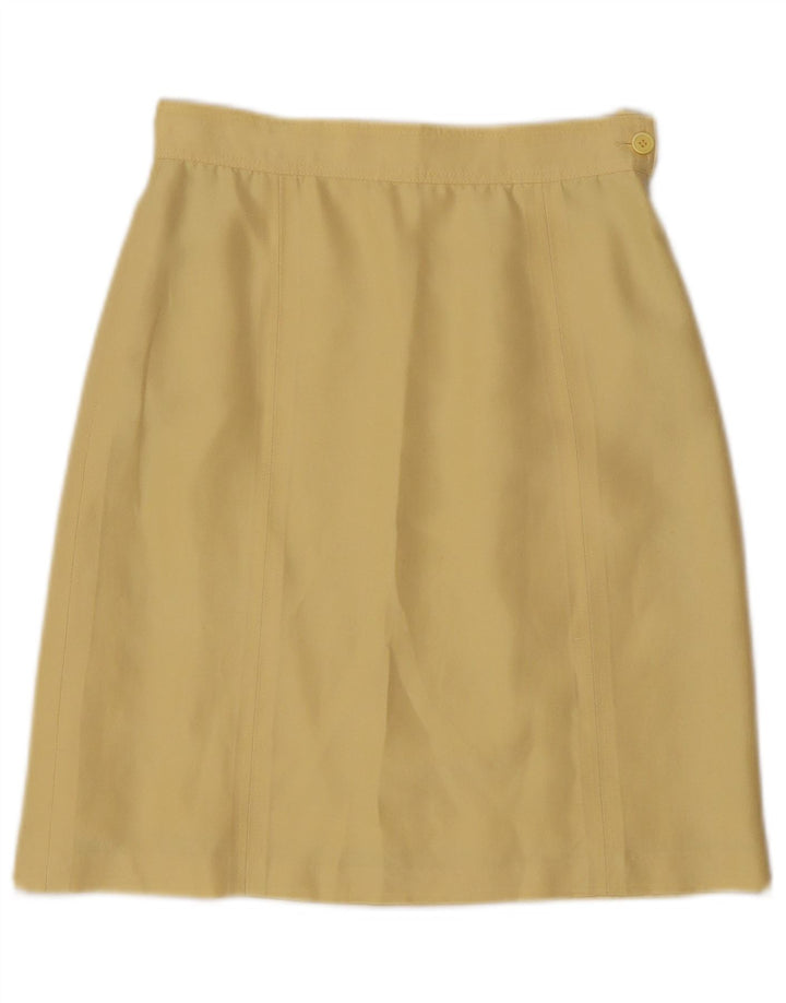 Vintage Womens Straight Skirt W26 Small Yellow