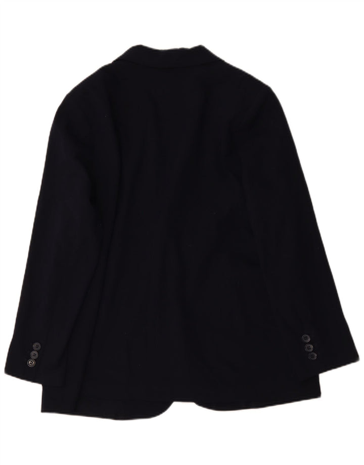 Marks & Spencer Womens 1 Button Blazer Jacket UK 18 XL Navy Blue Polyester