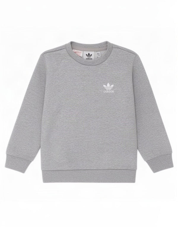 Adidas Boys Sweatshirt Jumper 2-3 Years Grey Cotton