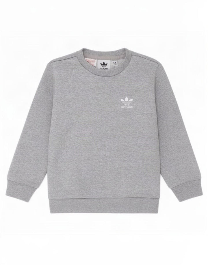 Adidas Boys Sweatshirt Jumper 2-3 Years Grey Cotton
