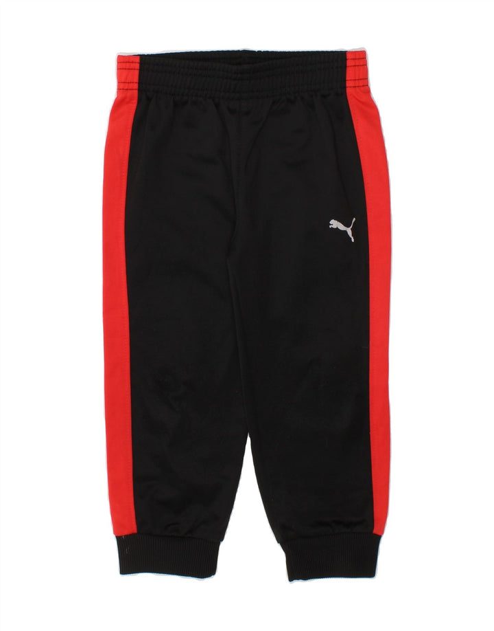 PUMA Boys Tracksuit Trousers Joggers 2-3 Years Black Colourblock Polyester Vintage Puma and Second-Hand Puma from Messina Hembry 