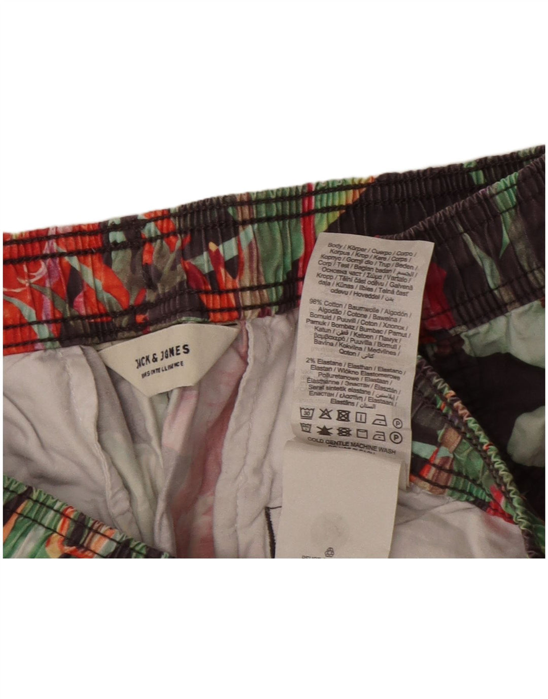 Jack & Jones Mens Swimming Shorts Large  Grey Floral Cotton