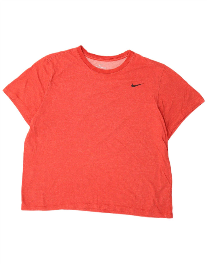 NIKE Mens Dri Fit T-Shirt Top 2XL Red Cotton