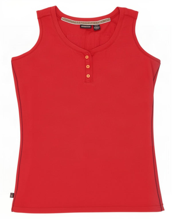 Napapijri Womens Graphic Vest Top UK 14 Large Red Cotton