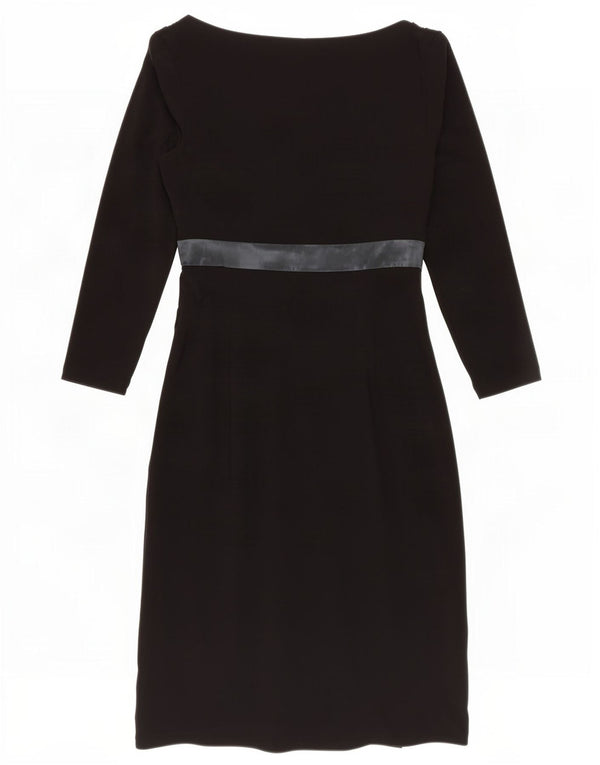 Ralph Lauren Womens 3/4 Sleeve Sheath Dress US 4 Small Black Polyester