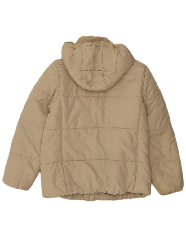 Marks & Spencer Womens Hooded Padded Jacket UK 12 Medium Off White