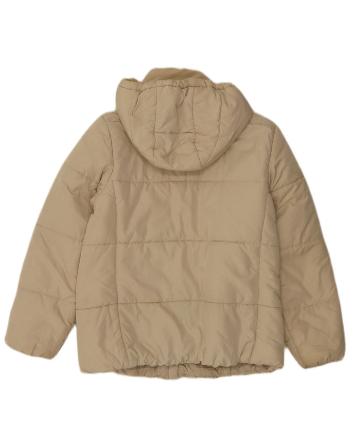 Marks & Spencer Womens Hooded Padded Jacket UK 12 Medium Off White