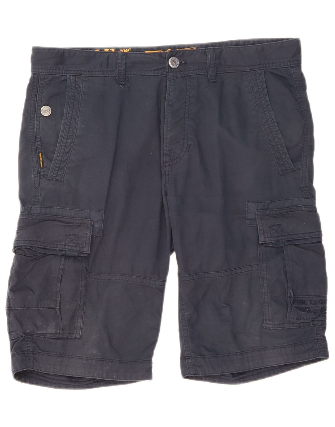 Pme Legend Mens Cargo Shorts W34 Large  Navy Blue Cotton