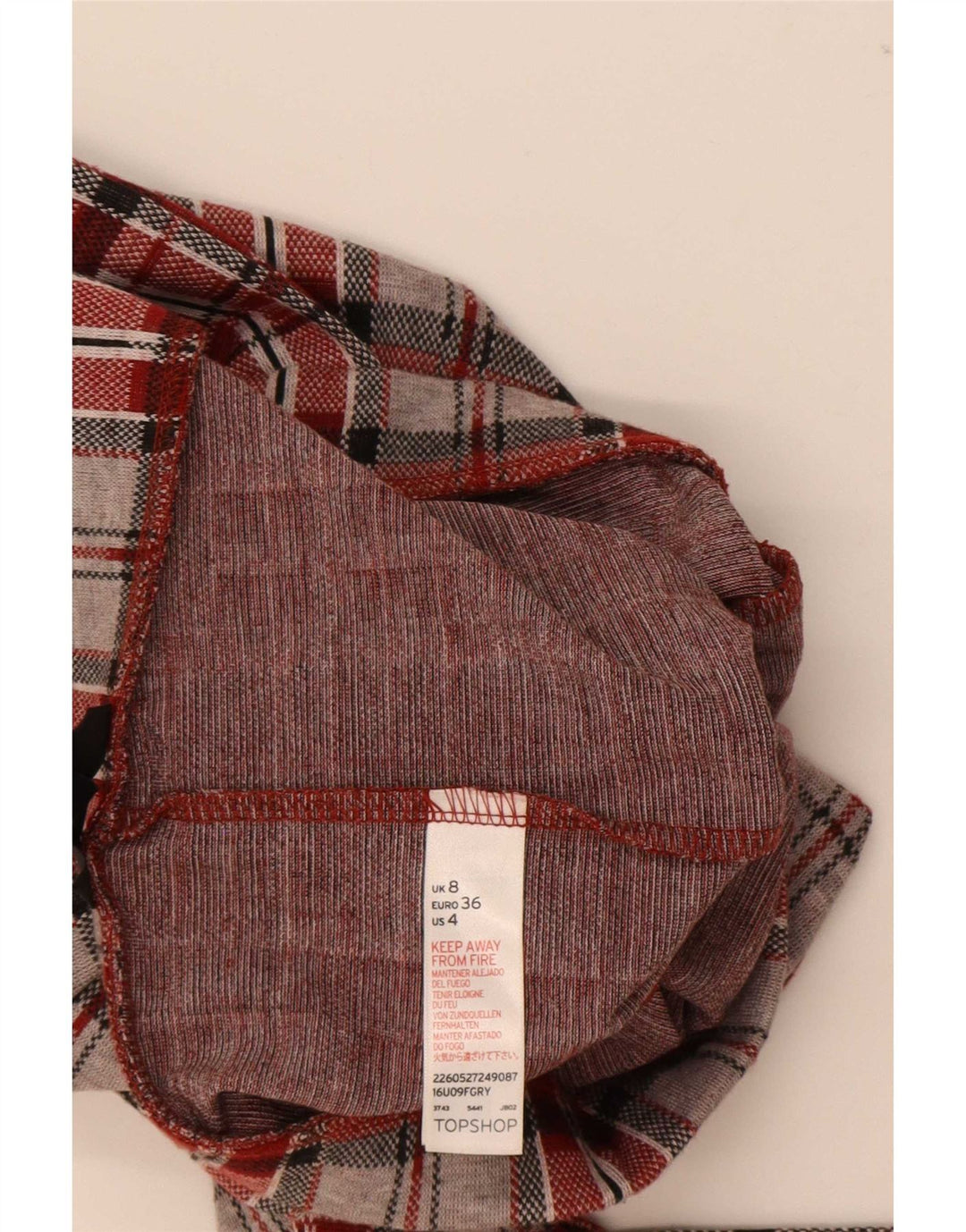 Topshop Womens Graphic Leggings UK 8 Small Red Check Polyester