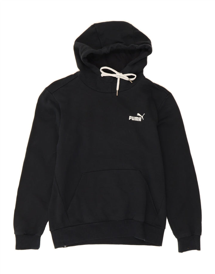 PUMA Mens Graphic Hoodie Jumper Small Black Cotton Vintage Puma and Second-Hand Puma from Messina Hembry 