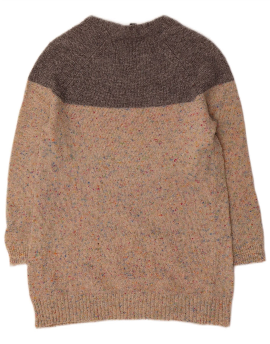 J. CREW Womens Boat Neck Jumper Sweater UK 2 2XS Beige Colourblock Wool