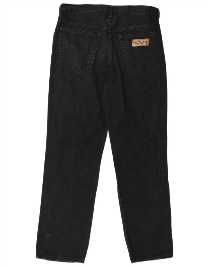 WRANGLER Mens Ohio Straight Jeans W32 L32 Black Cotton