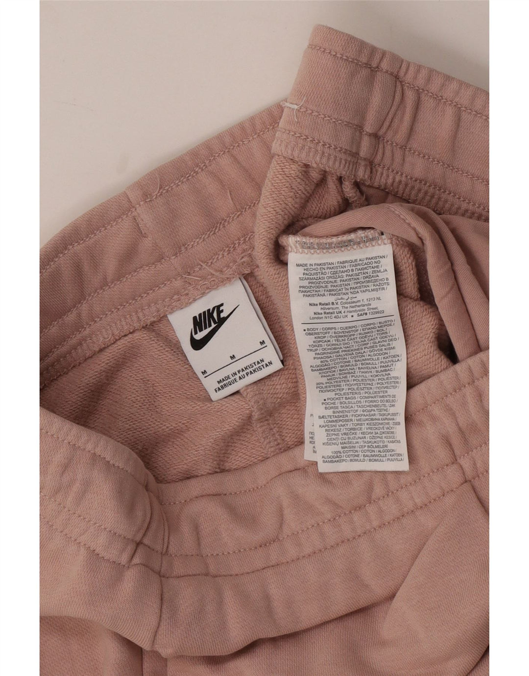 NIKE Womens Tracksuit Trousers Joggers UK 14 Medium  Pink Cotton