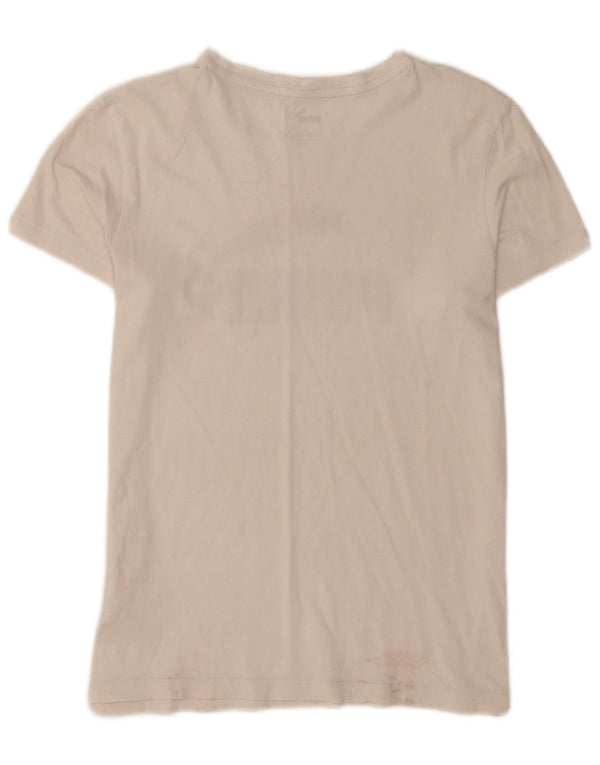 Puma Womens Graphic T-Shirt Top UK 12 Medium White Cotton