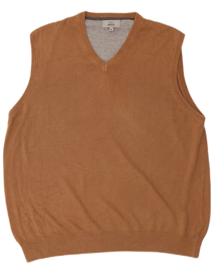 Marks & Spencer Mens Regular Fit Vest Tank Top XL Brown