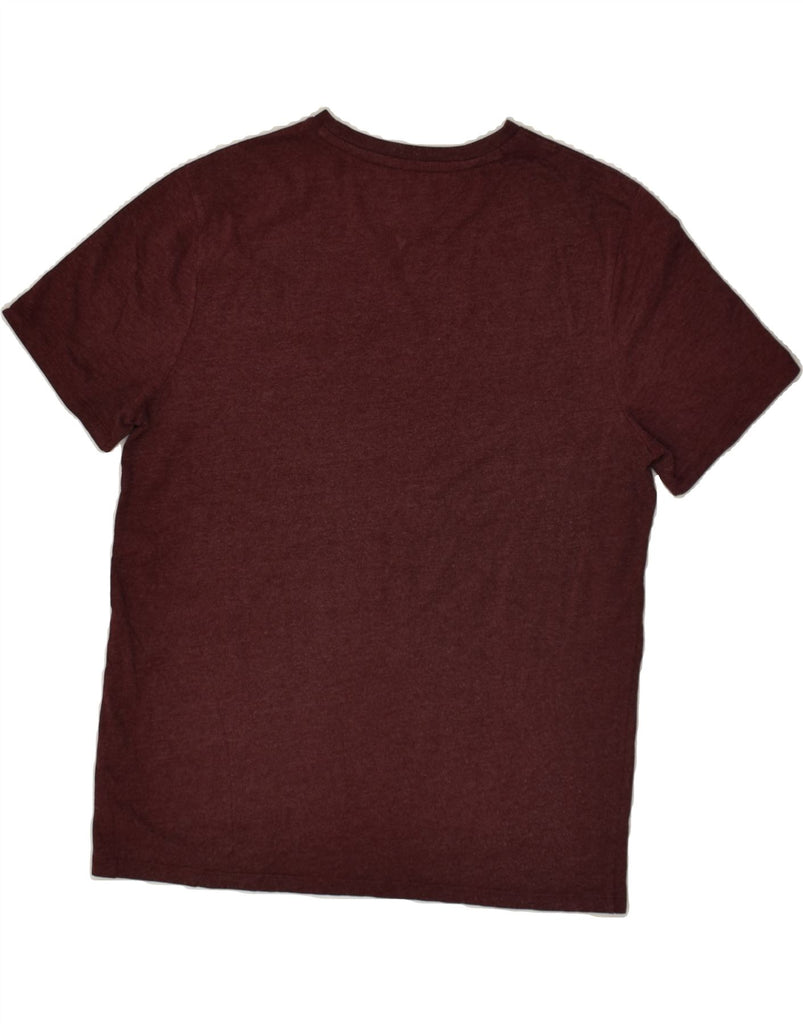 TOMMY HILFIGER Mens T-Shirt Top Medium Burgundy Cotton | Vintage Tommy Hilfiger | Thrift | Second-Hand Tommy Hilfiger | Used Clothing | Messina Hembry 