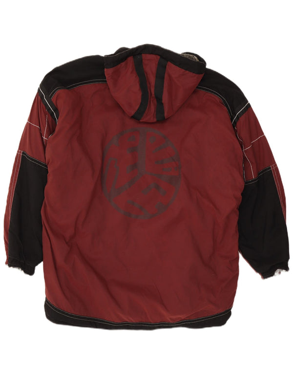 Tokka Tribe Mens Hooded Ski Jacket UK 40 Large Burgundy Colourblock