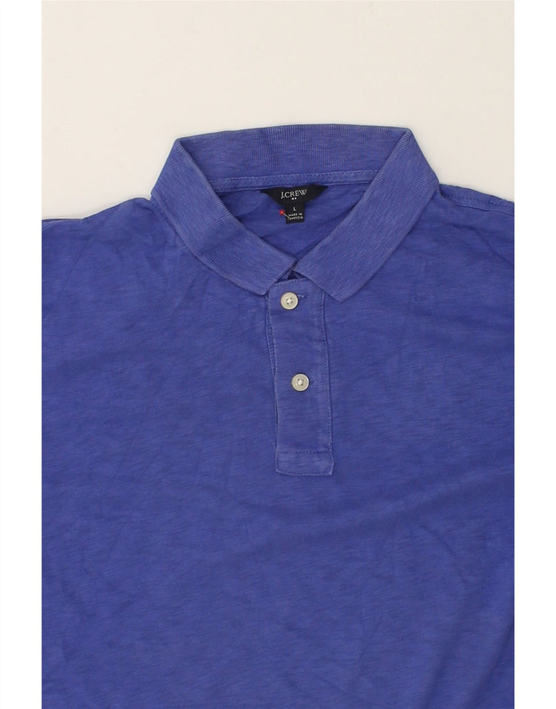 J. CREW Mens Polo Shirt Large Blue Cotton | Vintage J. Crew | Thrift | Second-Hand J. Crew | Used Clothing | Messina Hembry 