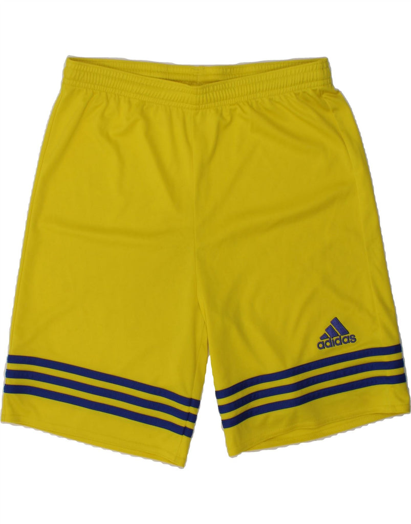 ADIDAS Boys Graphic Sport Shorts 13-14 Years XL  Yellow Polyester | Vintage Adidas | Thrift | Second-Hand Adidas | Used Clothing | Messina Hembry 