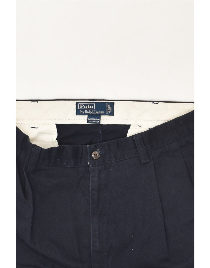 POLO RALPH LAUREN Mens Straight Chino Trousers W34 L34 Navy Blue Cotton | Vintage Polo Ralph Lauren | Thrift | Second-Hand Polo Ralph Lauren | Used Clothing | Messina Hembry 