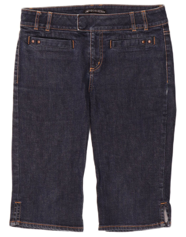 Marks & Spencer Womens Bermuda Denim Shorts UK 8 Small W30 Navy Blue Cotton