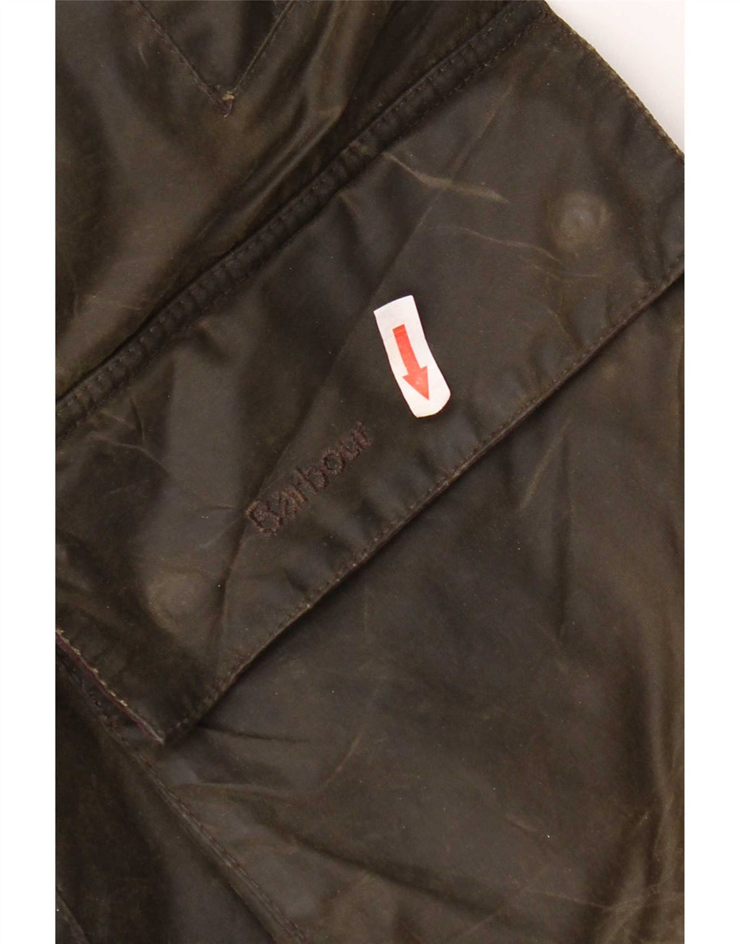 Barbour Mens Waxed Cotton Jacket UK 38 Medium Khaki Cotton
