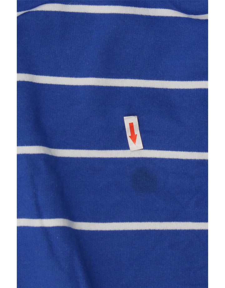Marks & Spencer Womens Sweatshirt Jumper UK 16 Large Blue Striped Cotton