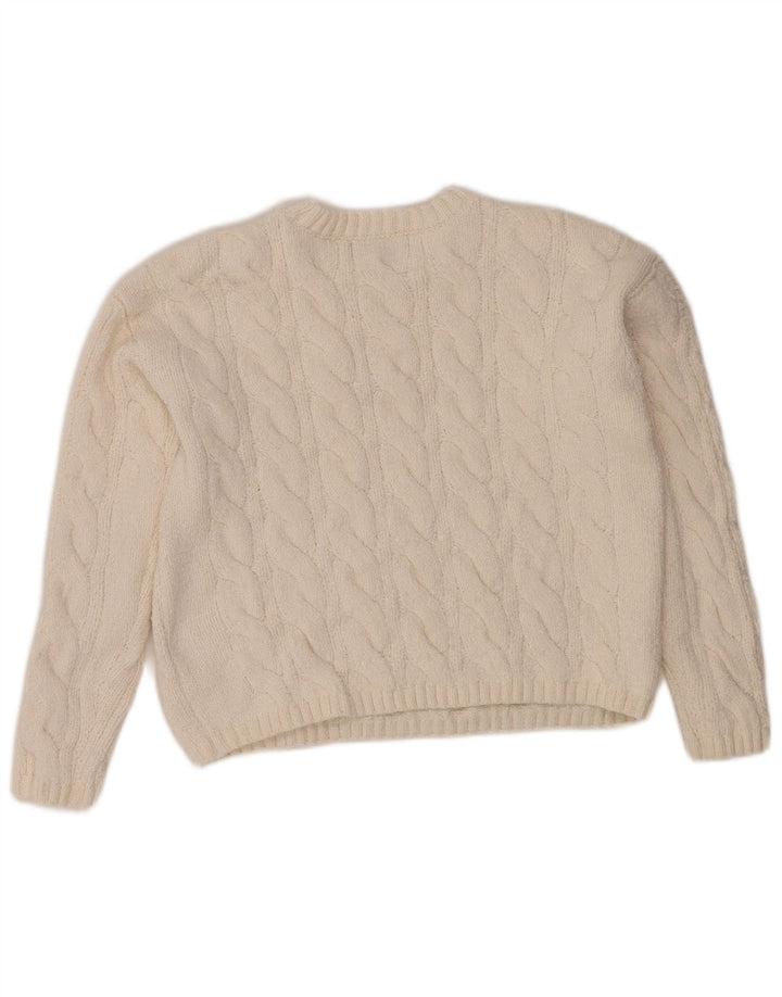 Marks & Spencer Womens Crop Boat Neck Jumper Sweater UK 10 Small White