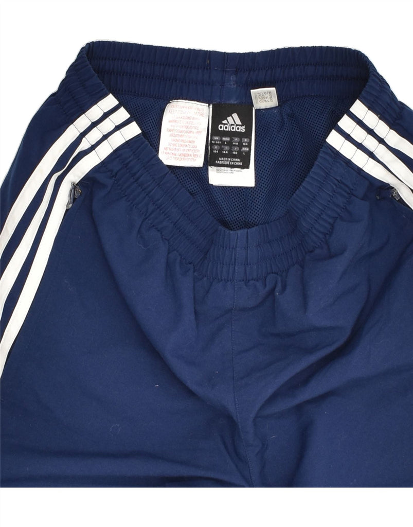 ADIDAS Boys Tracksuit Trousers Joggers 13-14 Years Navy Blue Polyester | Vintage Adidas | Thrift | Second-Hand Adidas | Used Clothing | Messina Hembry 