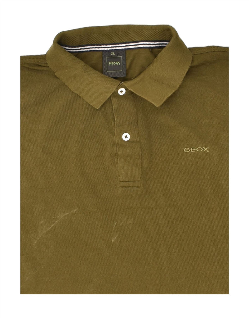 GEOX Mens Polo Shirt XL Khaki Cotton | Vintage Geox | Thrift | Second-Hand Geox | Used Clothing | Messina Hembry 