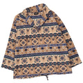 Giani Feroti Mens Zip Neck Fleece Jumper Large Beige Geometric Polyester