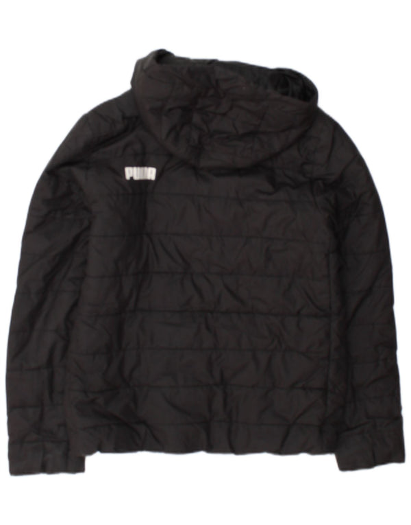Puma Boys Hooded Padded Jacket 11-12 Years Black Polyester