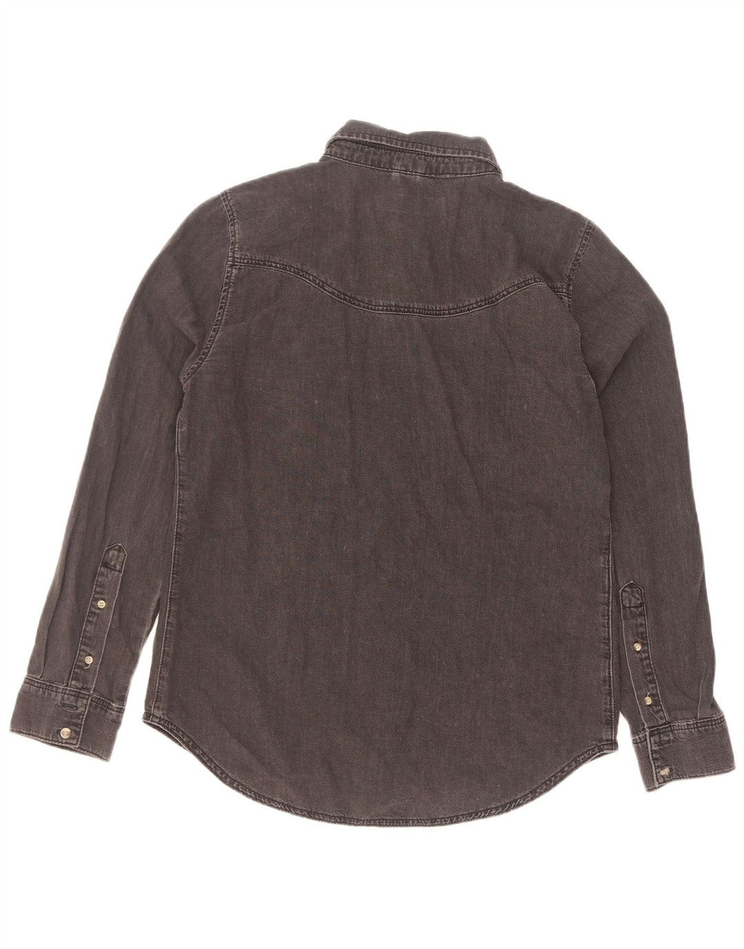 Topshop Womens Denim Shirt UK 12 Medium Black Cotton