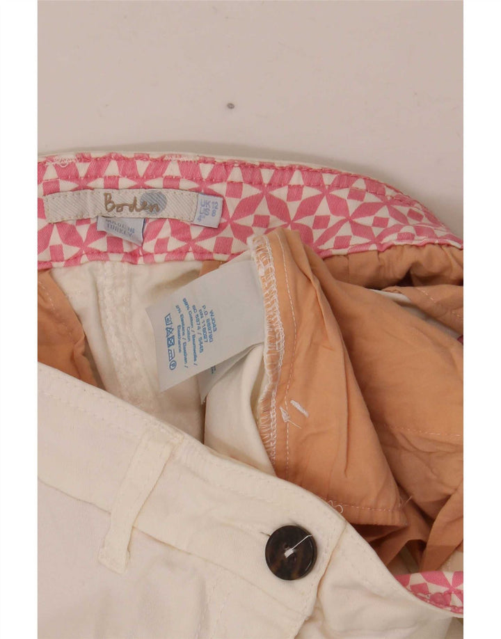 Boden Womens Chino Shorts UK 12 Medium W30 White Cotton