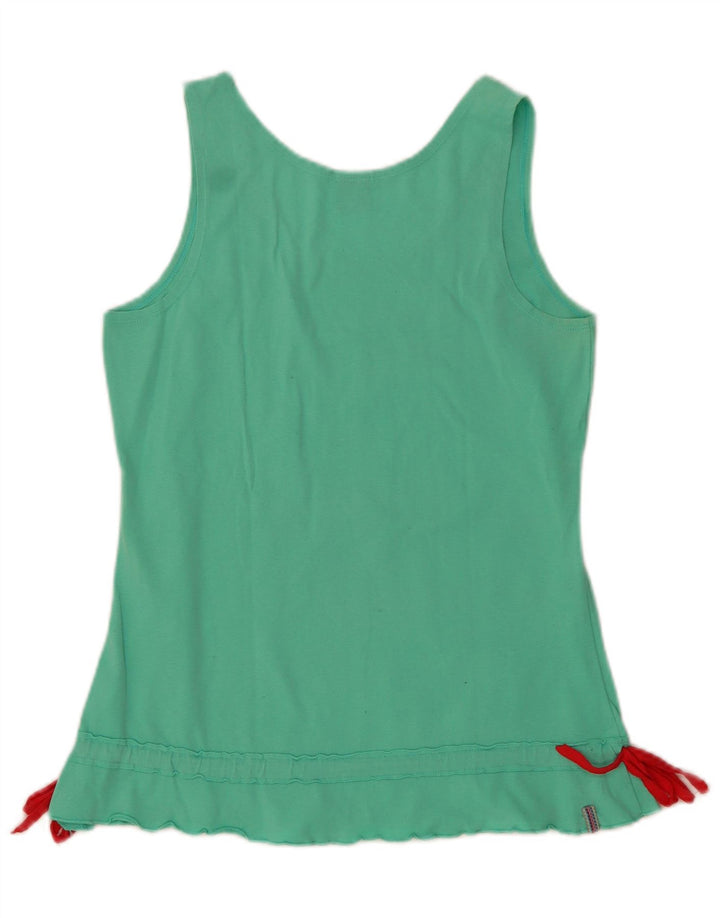 Puma Womens Graphic Vest Top UK 10 Small Green Cotton