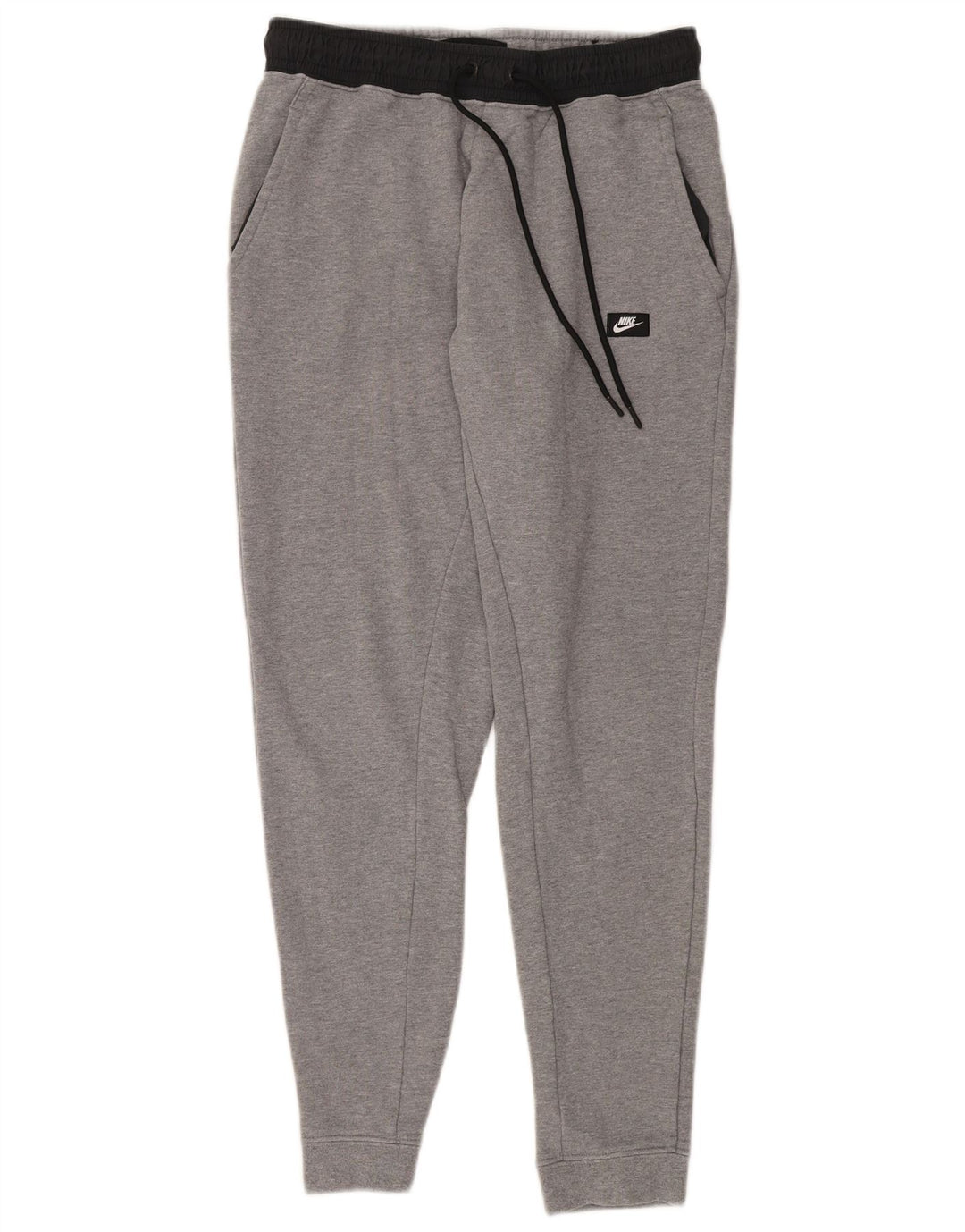 NIKE Mens Tracksuit Trousers Joggers Medium Grey Colourblock Cotton