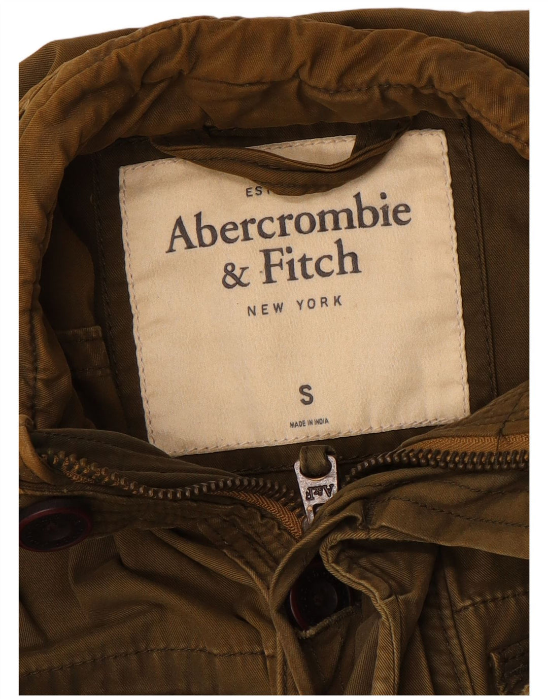 ABERCROMBIE & FITCH Mens Military Jacket UK 36 Small Khaki