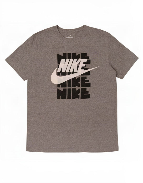 Nike Mens Graphic T-Shirt Top Medium Grey Flecked Cotton