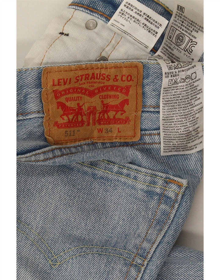 Levi's Mens 511 Denim Shorts W34 Large  Blue Cotton