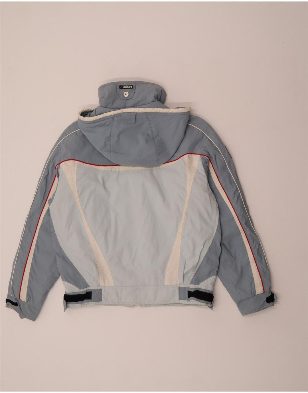 Aesse Womens Hooded Ski Jacket IT 48 XL Blue Colourblock Polyester